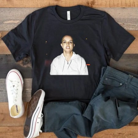 Bald Britney Spears T Shirt In Black Color