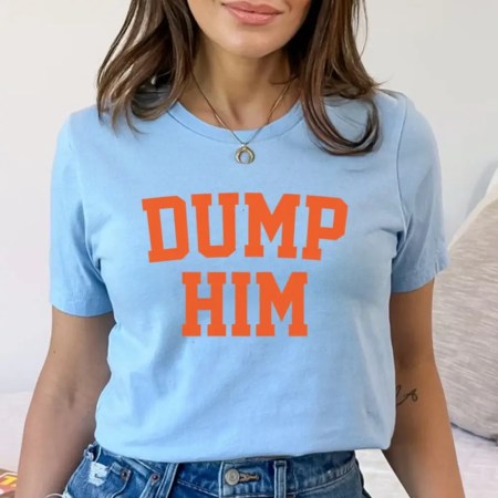 Britney Spears Dump Him T Shirt In Baby Blue Color