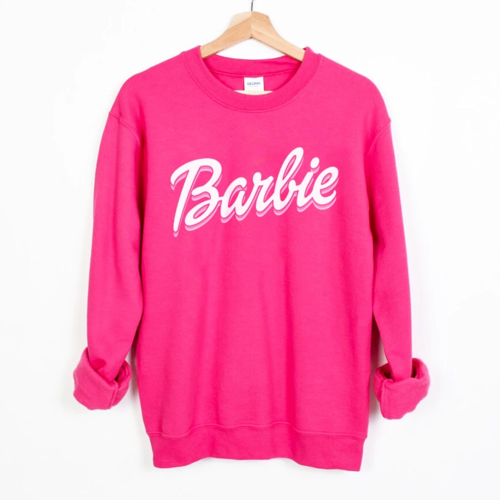Hot Pink Barbie Sweatshirt, Light Pink Barbie Sweatshirt, Hot Pink Barbie Sweatshirt, White Barbie Sweatshirt, Barbie Shirts, Barbie Logo, Barbie Shirt Women, Barbie T shirt Women's, Hot pink Barbie Shirt, Light Pink Barbie Shirt, Outfit Barbie, Barbie T Shirt, Barbie Clothes, Barbie Top, Barbie Pink Shirt, Barbie Shirt Girls