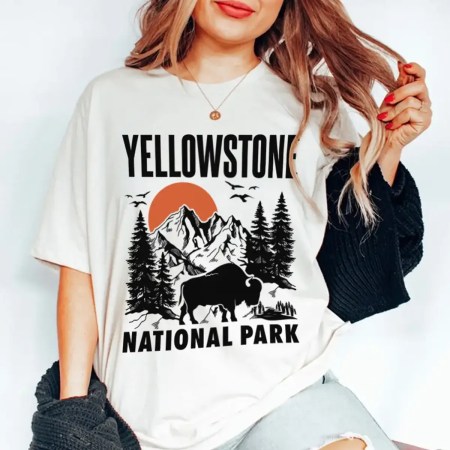 Yellowstone National Park Shirt, Yellowstone Vintage Inspired T Shirt, National Park T Shirt,  Protect Our National Parks Shirt, Yellowstone Tee, Hippie Tee Vintage Inspired T Shirt, Yellowstone T Shirt, Hiking Camping Tee, Buffalo T Shirt, American Bison T Shirt, Yellowstone fan Tee, Yellowstone Graphic Tee.