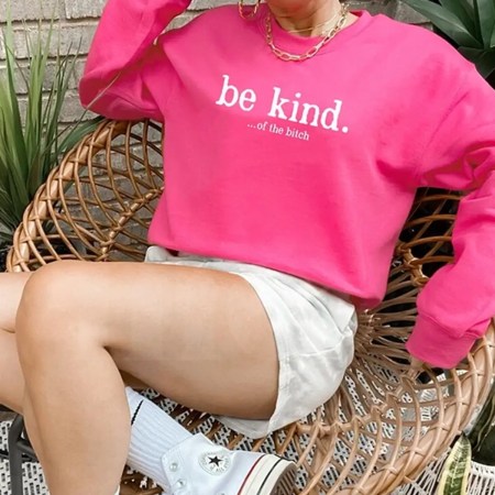 Be Kind Sweatshirt, Kind Sweatshirt, Funny Saying Crewneck Sweatshirt, Women Sweatshirt, Gifts for Her Statement Sweatshirt, Sarcastic Saying Sweatshirt, Girlfriend Sweatshirt, Hot Pink Be Kind Sweatshirt, Unisex Sweatshirt, Girls Sweatshirt.