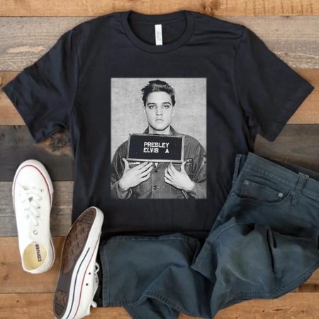 Elvis Presley Mugshot 1960 T Shirt, Elvis Presley Fan Unisex T Shirt, Elvis Army T Shirt, Elvis Presley Vintage Shirt, Elvis Presley Graphic Tee, Elvis Presley Unisex Jersey Short Sleeve Tee, Elvis Is Dead Shirt, Elvis For Ever Shirt, Elvis Presley Printed Tee, Shirt For Men And Women, Elvis Black And White Shirt.