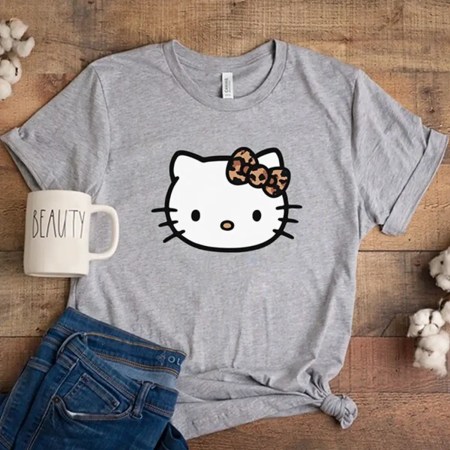 Hello Kitty T Shirt, Kitty Leopard Shirt, Cat Shirt, Cat Lovers Gift. Retro T Shirt, Cat woman T Shirt, Leopard Shirt, Cute Kitty Shirt, Women T Shirt, Custom T Shirt, Printed T Shirt, Graphic Tee, Trend T Shirt, Color's T Shirt, Comfort T Shirt.