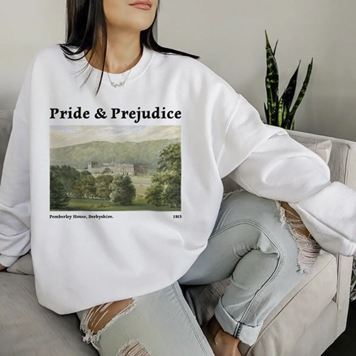 Pride and Prejudice Sweatshirt, Pemberley Derbyshire Sweatshirt, Literary Crewneck Sweatshirt, Jane Austen Sweatshirt, Bookworm Sweatshirt, Book Lover Gifts For Women, Pemberley Pride And Prejudice Jane Austen Sweatshirt, Bookish Gift Book, Elizabeth Bennet Mr. Darcy Pemberley Sweatshirt, Bookworm Sweatshirt.