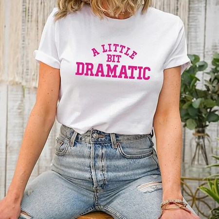 Regina George A Little Bit Dramatic T Shirt, Regina George Graphic Tee, Mean Girls Movie T Shirt, Drama T Shirt, Regina George Funny T shirt, Regina George  Women T Shirt, Dramatic T Shirt, Fans T shirt, High Quality t Shirt, Worldwide Shipping T Shirt.