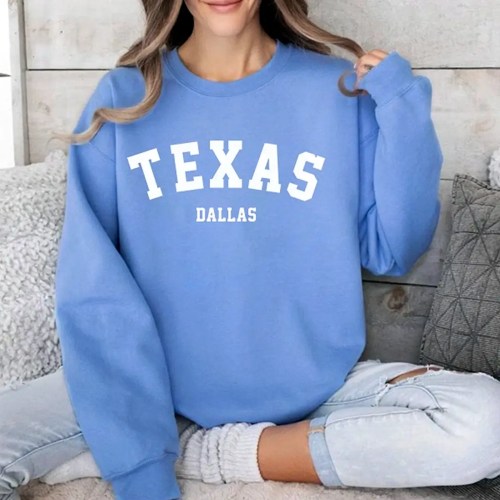 Texas Dallas Sweatshirt Carolina Blue Texas Dallas Sweatshirt, Texas Dallas Bachelorette Crewneck Sweatshirt, Texas Sweatshirt, Trendy Preppy Sweatshirt, Aesthetic College Crewneck, Oversized Minimalist Sweater, Dallas City Sweatshirt, Bachelorette Trip Sweatshirt, Unisex Sweatshirt.
