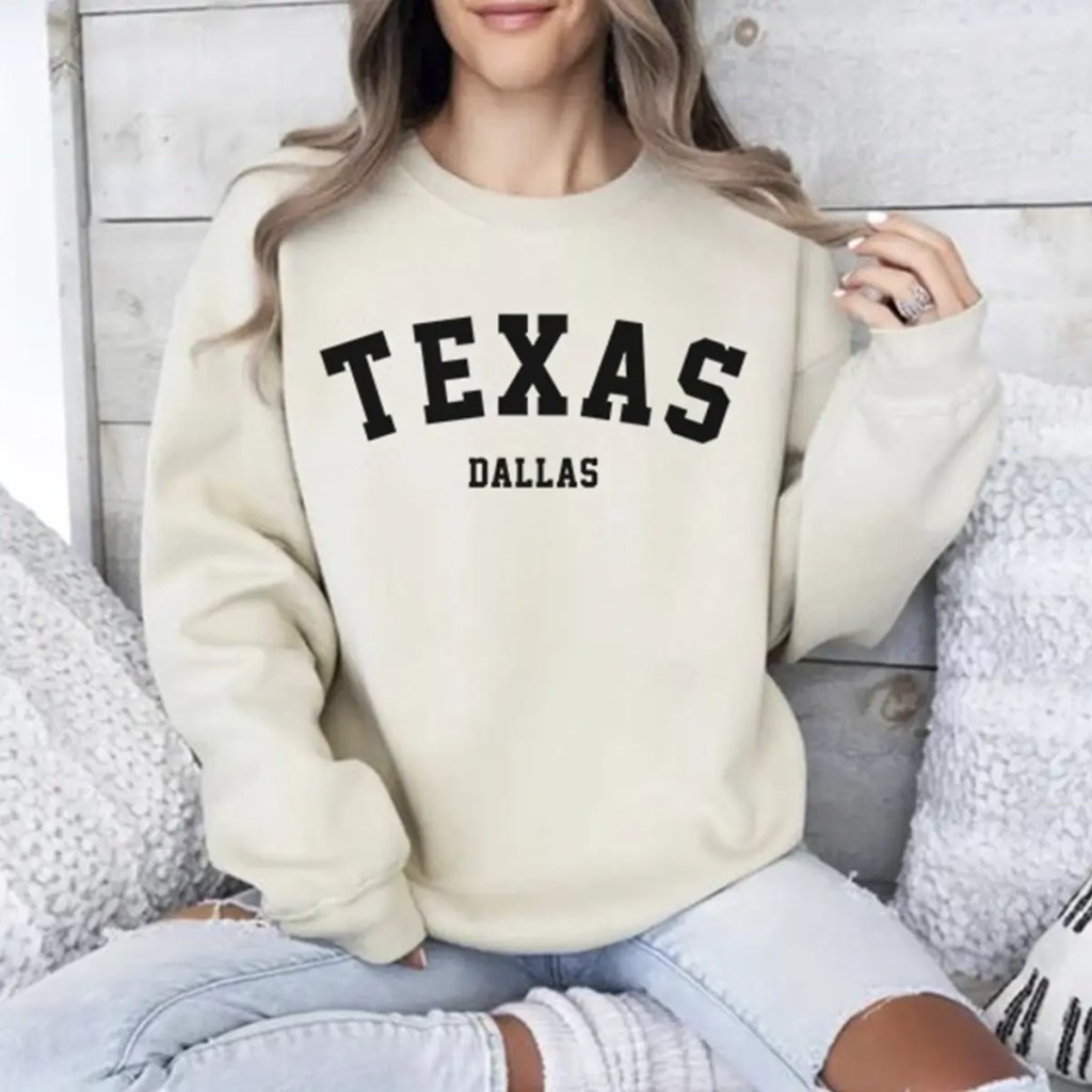 Texas Dallas Sweatshirt, Texas Dallas Bachelorette Crewneck Sweatshirt, Texas Sweatshirt, Trendy Preppy Sweatshirt, Aesthetic College Crewneck, Oversized Minimalist Sweater, Dallas City Sweatshirt, Bachelorette Trip Sweatshirt, Unisex Sweatshirt.