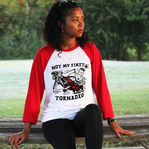Not My First Tornado 34 Sleeve Tee, Tornado Twisters Unisex T Shirt, Tornado Shirt, Glen Powell Tornado T Shirt, Funny Tornado T Shirt