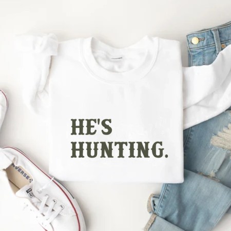 He's Hunting Sweatshirt, Hunting Season Shirt, Hunting Wife Sweatshirt. Duck Hunting Shirt, Deer Hunting Shirt, Abandoned Hunting Wife Sweatshirt, Hello Hunting Season Goodbye Husband, Women Hunting Shirts, Funny Gift for Hunting Wife, Christmas Crewneck Sweatshirt, Holidays Sweatshirt, Cozy Sweatshirt.