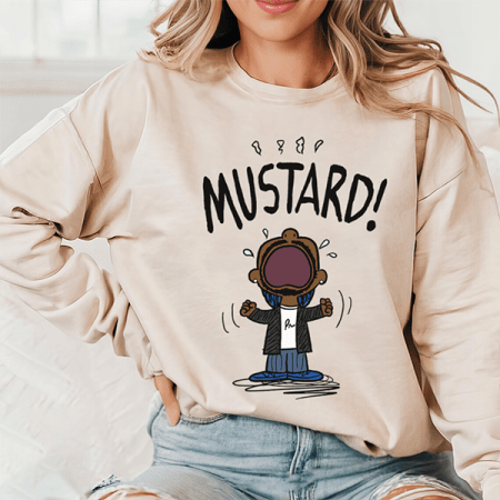 Mustard Meme Unisex Sweatshirt, Kendrick Lamar Mustard Sweatshirt, Super Bowl 2025 Halftime Team Sweatshirt, GNX Album Fan Art Crewneck Sweatshirt, Hip Hop Sweatshirt, They Not Like Us Sweatshirt, Super Bowl LIX Halftime Show Sweatshirt.