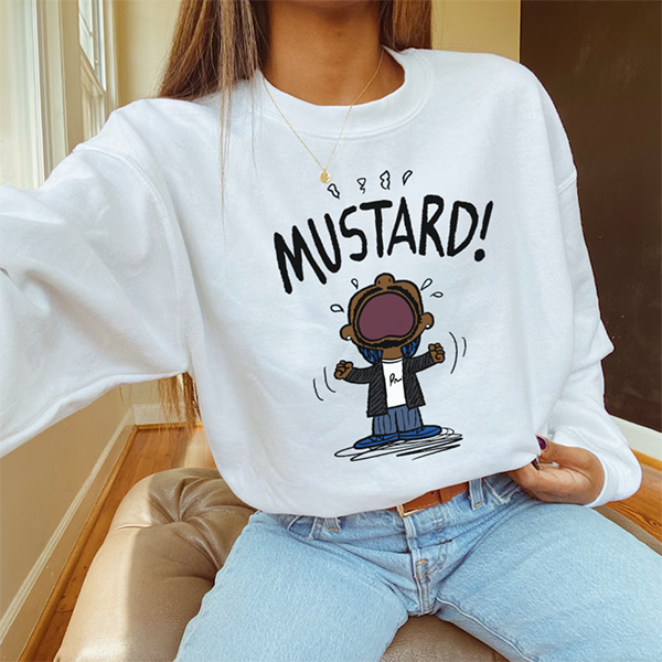 Mustard Meme Unisex Sweatshirt, Kendrick Lamar Mustard Sweatshirt, Super Bowl 2025 Halftime Team Sweatshirt, GNX Album Fan Art Crewneck Sweatshirt, Hip Hop Sweatshirt, They Not Like Us Sweatshirt, Super Bowl LIX Halftime Show Sweatshirt.