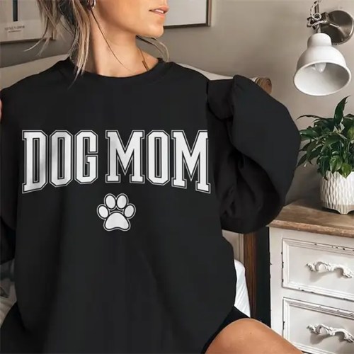 Dog Mom Sweatshirt Black 2 Dog Mom Sweatshirt, Dog Lover Sweatshirt, Trendy Dog Lover Sweatshirt, Gift For Mom Sweatshirt, Mother's Day Sweatshirt, Dog Sweatshirt, Dog Fingerprint Sweatshirt, Dog Sweater, Mom Sweater, Mom Of Dog Sweatshirt.