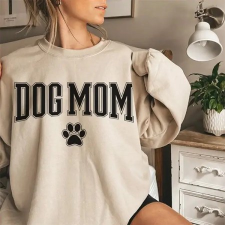 Dog Mom Sweatshirt, Dog Lover Sweatshirt, Trendy Dog Lover Sweatshirt, Gift For Mom Sweatshirt, Mother's Day Sweatshirt, Dog Sweatshirt, Dog Fingerprint Sweatshirt, Dog Sweater, Mom Sweater, Mom Of Dog Sweatshirt.