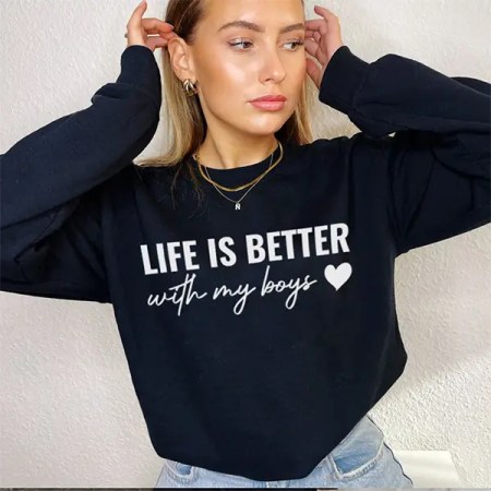 Life is Better With My Boys Sweatshirt, Mom of Boys Sweatshirt, Mom Sweatshirt, Favorite Boys Sweatshirt, Mama Sweatshirt, Mother's Day Sweatshirt, Mother Of Boys Sweater, Gift For Mother Crewneck Sweatshirt, I Love My Boys Sweatshirt.