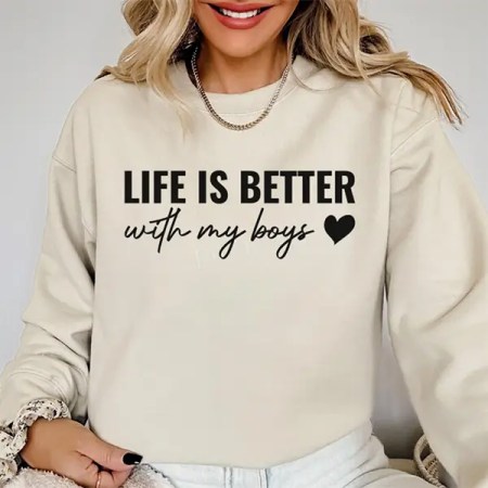 Life is Better With My Boys Sweatshirt, Mom of Boys Sweatshirt, Mom Sweatshirt, Favorite Boys Sweatshirt, Mama Sweatshirt, Mother's Day Sweatshirt, Mother Of Boys Sweater, Gift For Mother Crewneck Sweatshirt, I Love My Boys Sweatshirt.