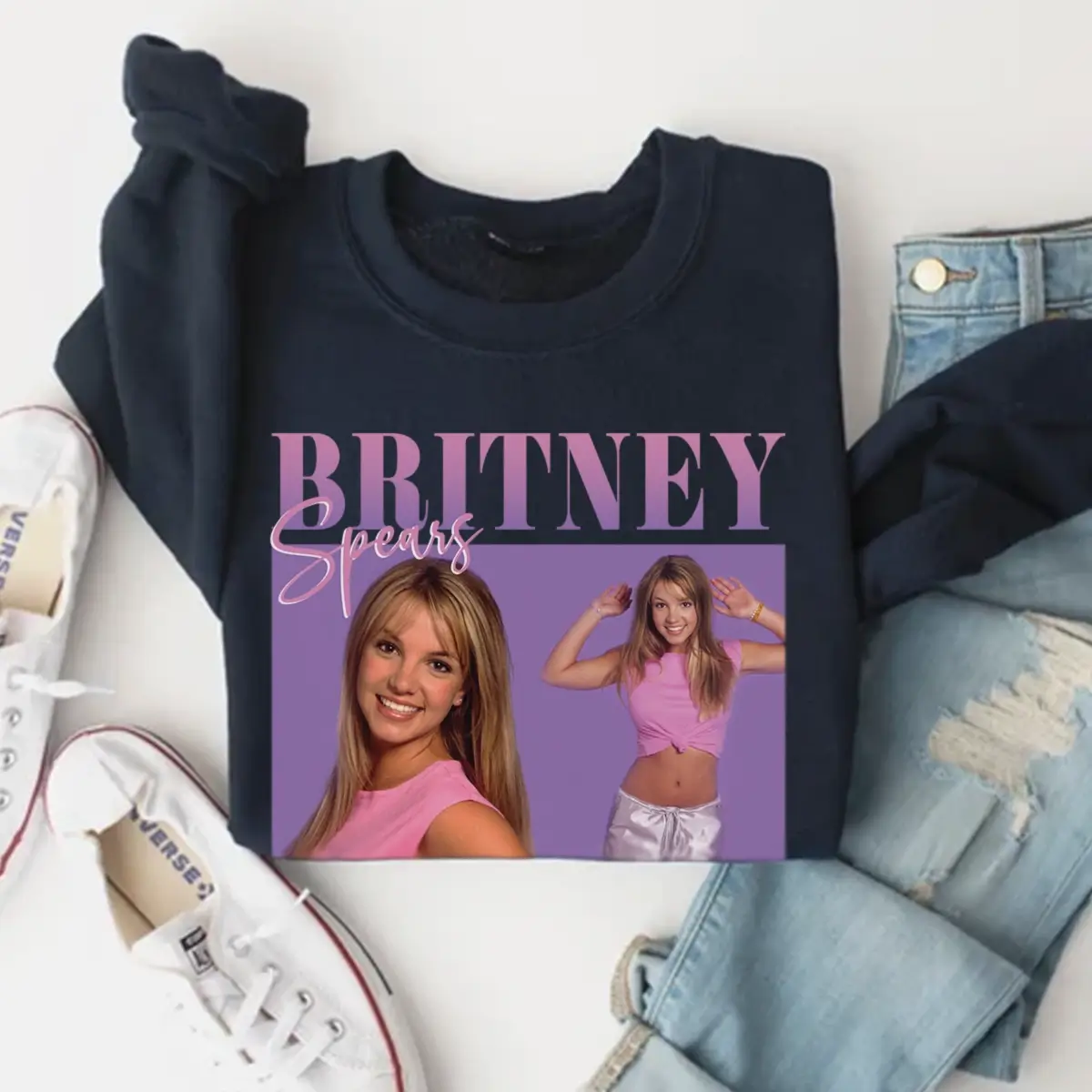 Britney Spears Vintage Sweatshirt In Navy Color