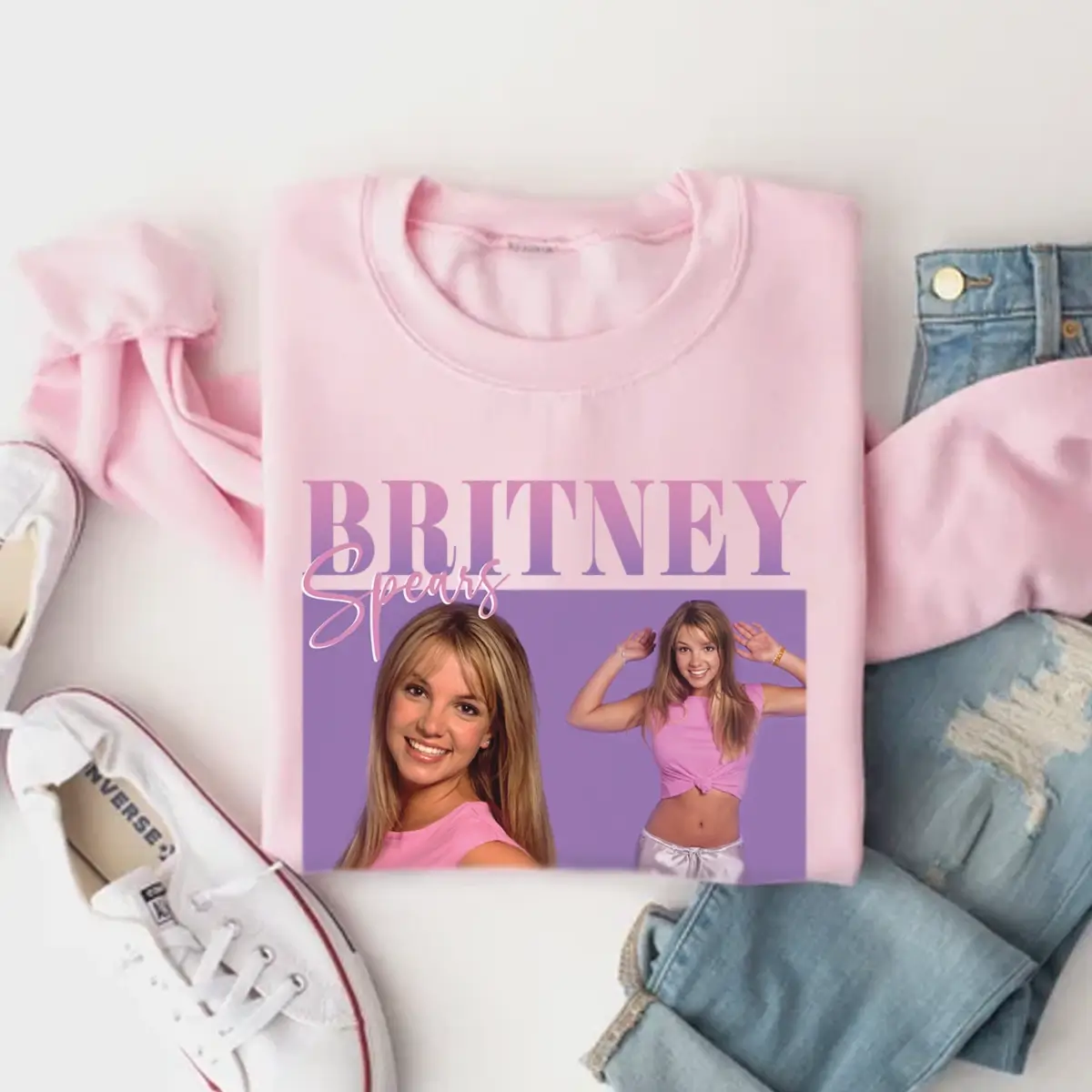 Britney Spears Vintage Sweatshirt In Pink Color 2