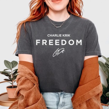 Comfort Colors Charlie Kirk Freedom T-Shirt In Pepper Color 2