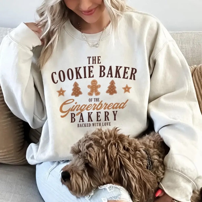 Christmas Gingerbread Bakery Sweatshirt in Sand Color