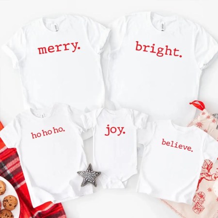 Matching Christmas T-Shirts for Family & Friends white A