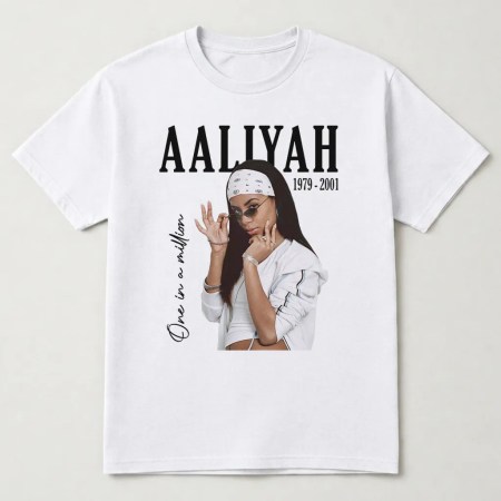 Aaliyah Shirt, Aaliyah One In A Million T Shirt, Aaliyah graphic tee White