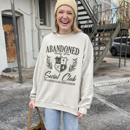 Abandoned Hunting Wives Social Club Sweatshirt In Sand Color