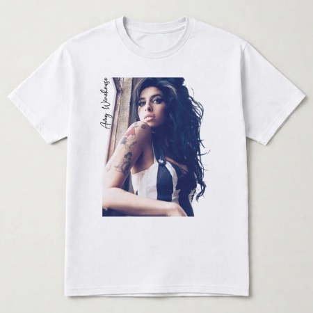 Amy Winehouse Retro T Shirt, Amy Winehouse Sexy Vintage Graphic Tee White