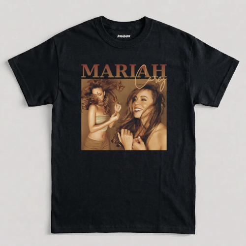 Black Mariah Carey Butterfly 90's Retro Graphic T-Shirt