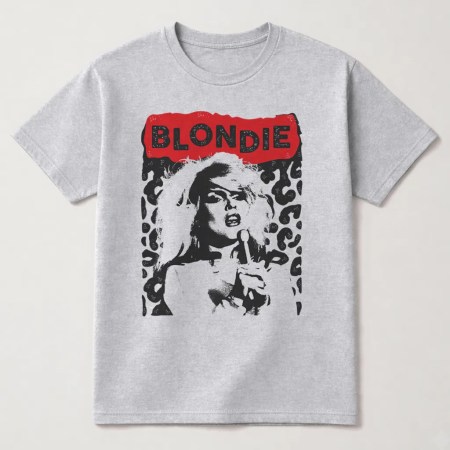Blondie Leopard T Shirt, Debbie Harry Atomic Blondie Sport Grey T Shirt