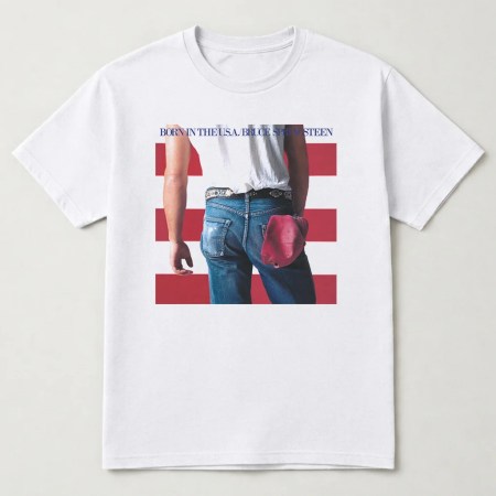 Born In The USA T Shirt, Bruce Springsteen Born in The USA T Shirt White