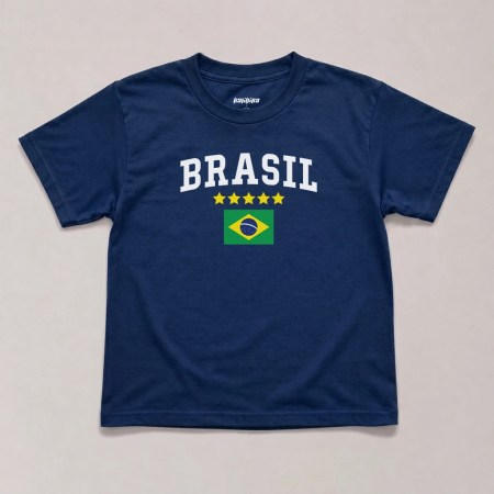Brasil women's baby tee vintage Y2K soccer graphic shirt navy