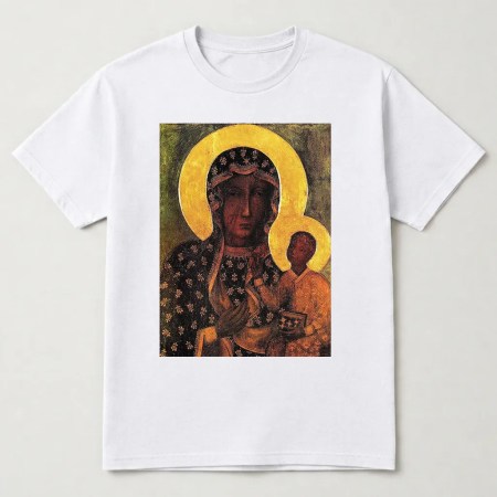 Christian Black Madonna Faith Vintage Graphic T-Shirt White