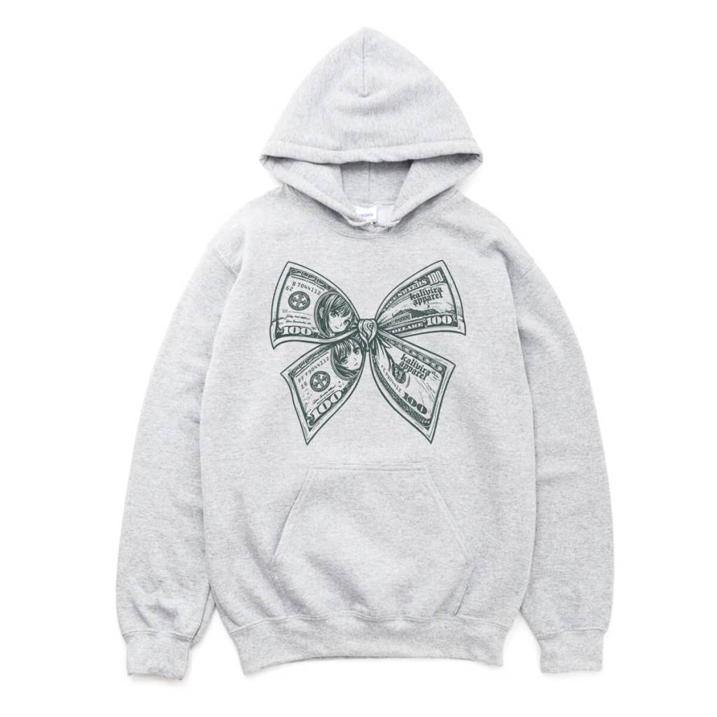 Coquette Money Bow Hoodie In ASh Color