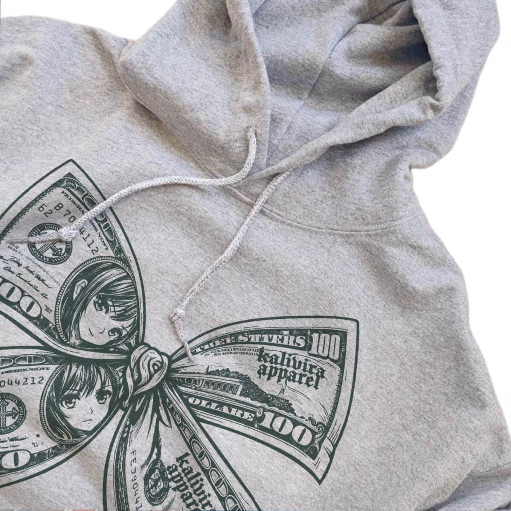 Coquette Money Bow Hoodie In ASh Color 3