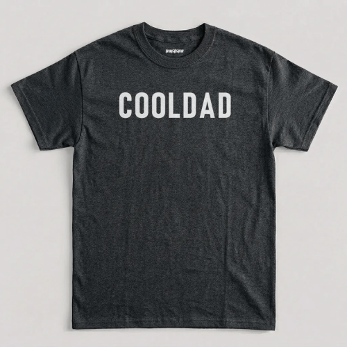 Black Cool Dad T-shirt with black block typography