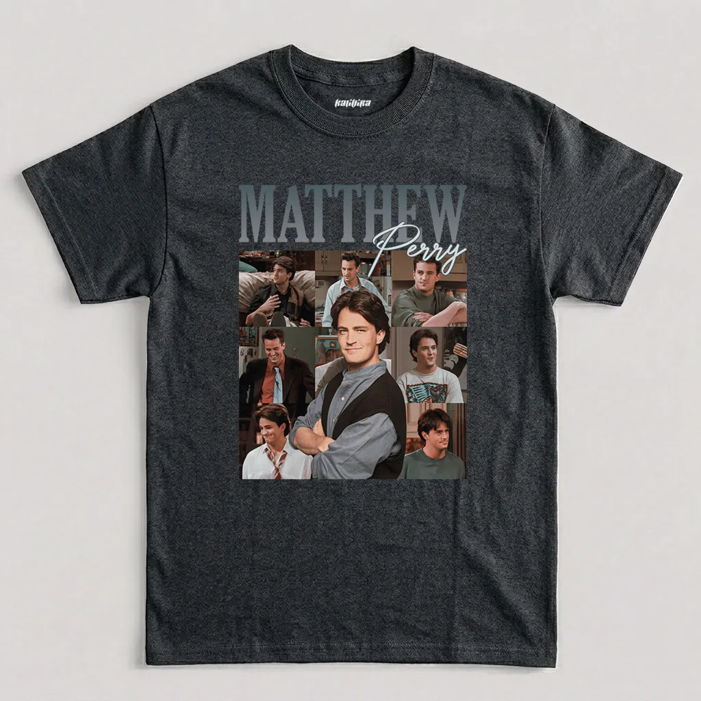 Dark Heather Matthew Berry Chandler Bing Vintage Graphic T-Shirt