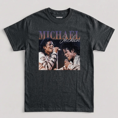 Dark Heather Michael Jackson Vintage Graphic T Shirt