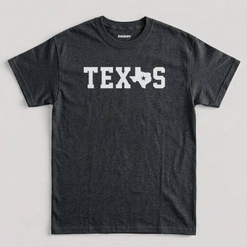 Dark Heather Texas State Map Graphic T-Shirt Dark Heather Texas State Map Graphic T-Shirt