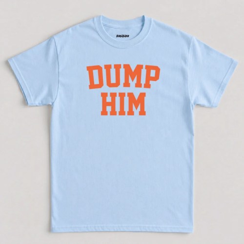 Dump Him Funny Iconic Y2K Graphic T-Shirt in Blue Color