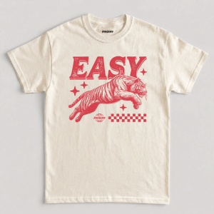 Easy Tiger Retro Funny Graphic T-Shirt, Vintage Tiger Tee