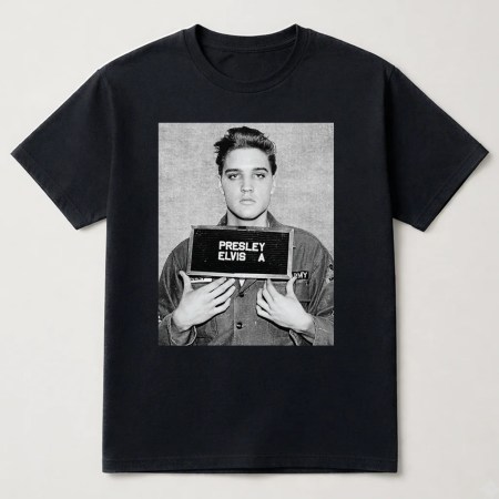 Elvis Presley Mugshot 1960 T Shirt, Elvis Presley Fan Unisex T Shirt Black