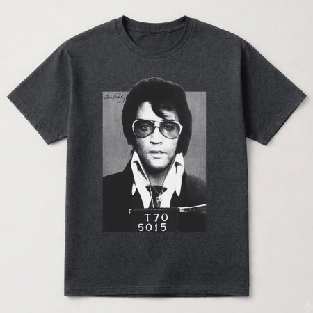 Elvis Presley Mugshot 1970 T Shirt, Elvis Presley Fan Unisex T Shirt Dark Heather