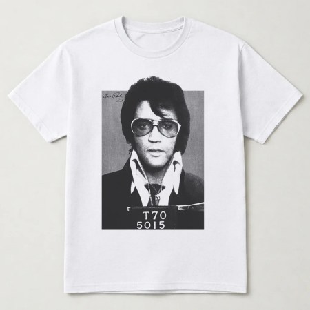 Elvis Presley Mugshot 1970 T Shirt, Elvis Presley Fan Unisex T Shirt White