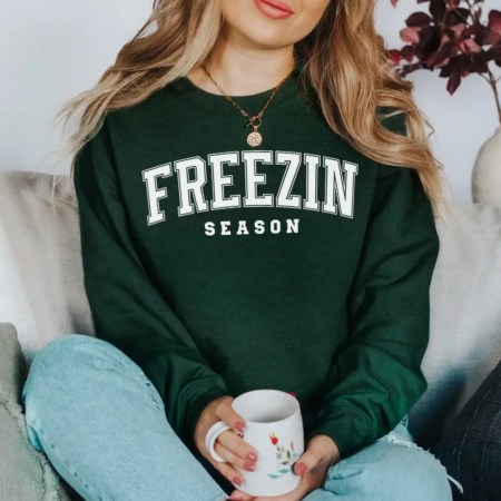Freezin Season Sweatshirt, Winter Season Sweatshirt, Weather Sweater, Cozy Season Sweatshirt, , Funny Sweatshirt, Funny Sweatshirt For Winter, Freezing Sweatshirt, Finally Winter Sweatshirt, Cold Lover Sweatshirt.