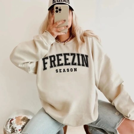 Freezin Season Sweatshirt, Winter Season Sweatshirt, Weather Sweater, Cozy Season Sweatshirt, , Funny Sweatshirt, Funny Sweatshirt For Winter, Freezing Sweatshirt, Finally Winter Sweatshirt, Cold Lover Sweatshirt.