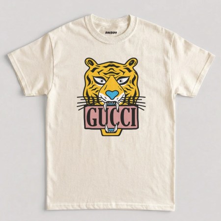 Gucci Tiger Vintage Graphic T-Shirt In Natural Color