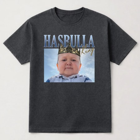 Hasbulla T Shirt, King Hasbulla With Crown T Shirt, Funny Shirt Dark Heather