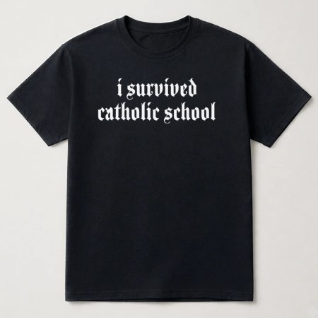I Survived Catholic School T Shirt, Funny Catholic School Survivor T Shirt Black