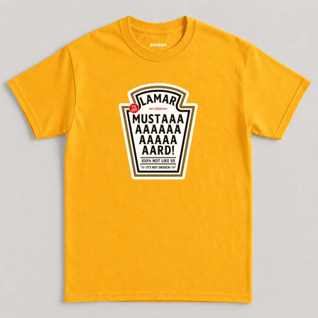 Kendrick Lamar Mustard T-Shirt, TV Off Viral Rap Tee in gold