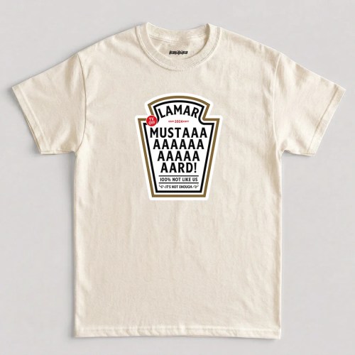 Kendrick Lamar Mustard T-Shirt, TV Off Viral Rap Tee in natural Kendrick Lamar Mustard T-Shirt, TV Off Viral Rap Tee in natural